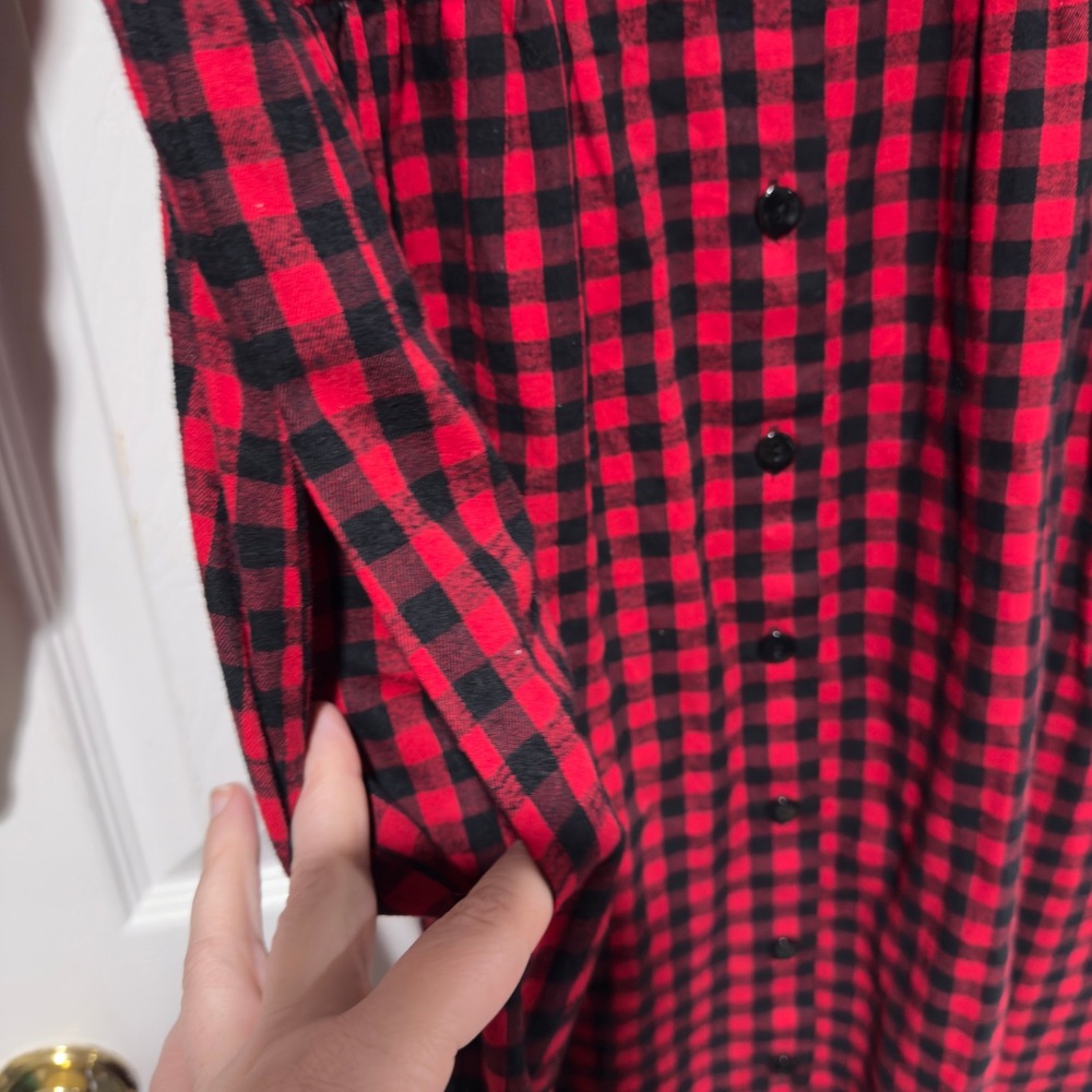The Vermont Country Store Red Black Buffalo Plaid Midi‎ Dress L Cottagecore - Picture 6 of 8